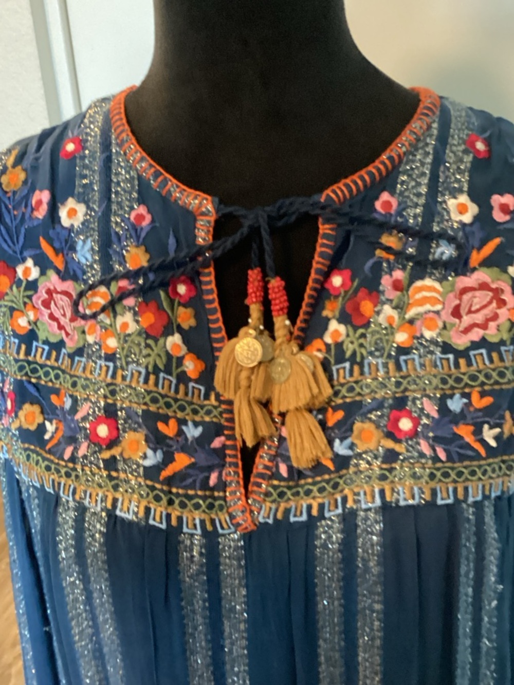 Anthropologie VERB by Palavi Bohemian embroidery Maxi Dress S - Picture 3 of 13